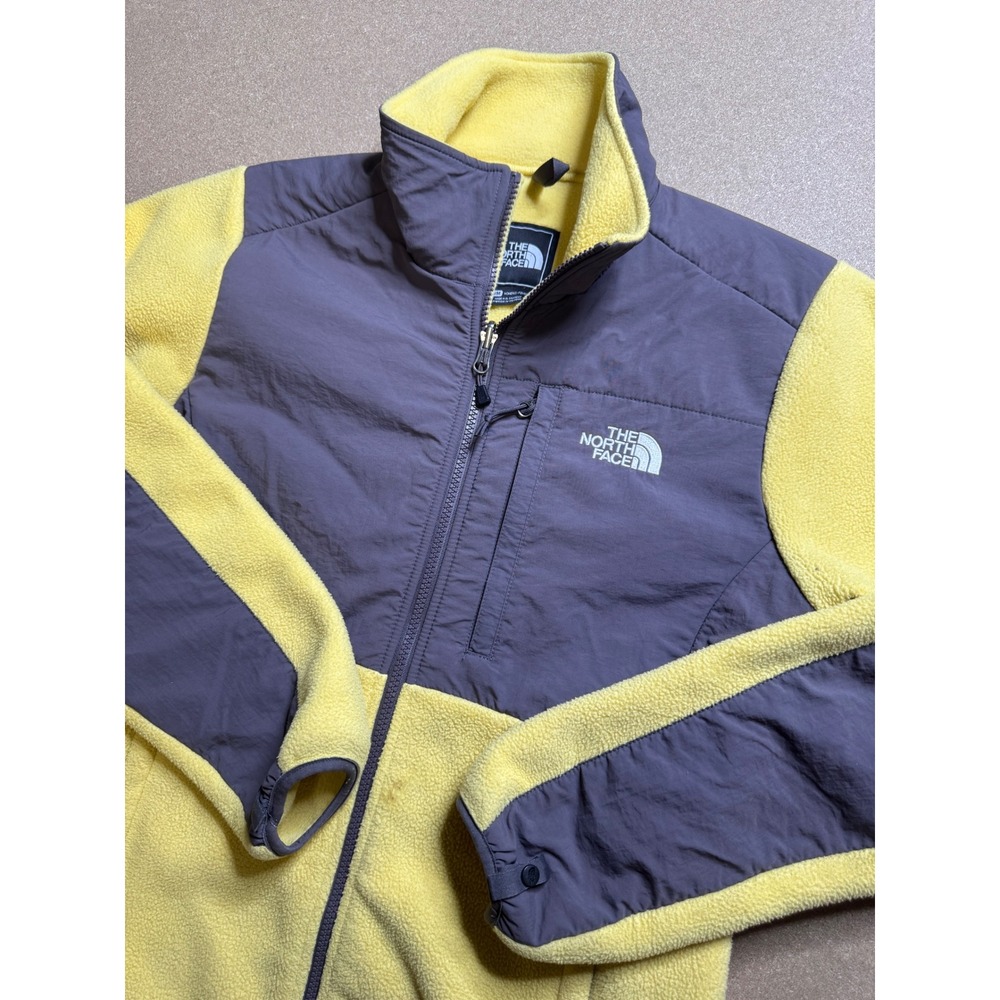 The North Face Womens Fleece Jacket Full Zip Polartec Yellow Gray Medium‎ M